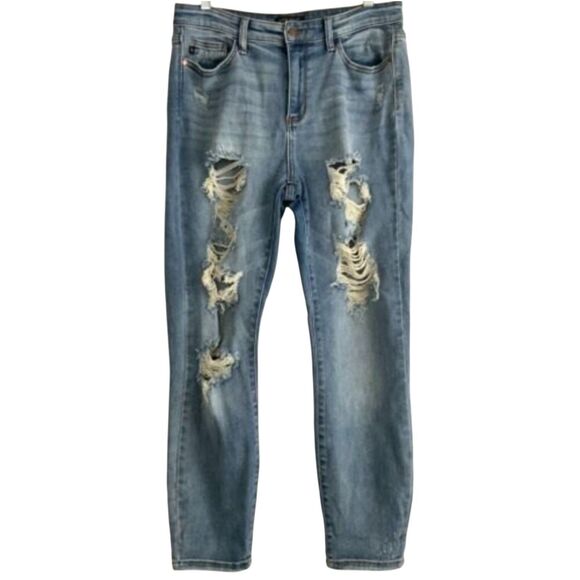 Judy Blue Boyfriend Fit Jeans Destroyed Leg 29 - Picture 2 of 11